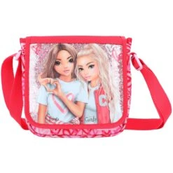 Depesche 12237 TOPModel Kleine Umhängetasche ONE LOVE Rot-rosa Herzen + Glitzer -Nici || Wild Republic || Depesche Verkäufe 0012237 0012237 12237 2 image zoom