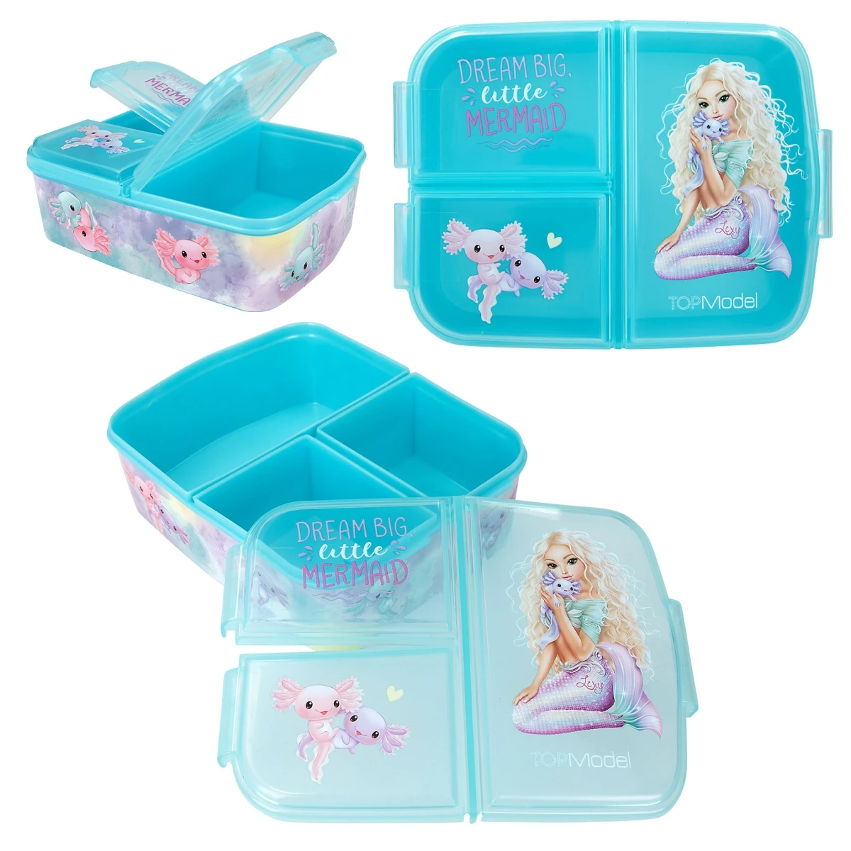 Depesche 12291 TOPModel Brotdose Lunchbox MERMAID Meerjungfrau & Axolotl Türkis 3 Depesche 12291 TOPModel Brotdose Lunchbox MERMAID Meerjungfrau & Axolotl Türkis