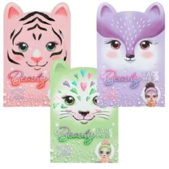 Depesche 12333 TOPModel 3er-Set Tuchmaske Tiere BEAUTY And ME Gesichtsmasken