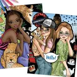 Depesche 12451 TOPModel Colour & Design Book Malbuch Kreativbuch Mit Vorschlägen -Nici || Wild Republic || Depesche Verkäufe 0012451 0012451 12451 3 image zoom