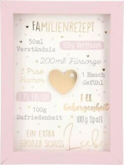 Depesche 11626_005 Komplimente Im Bilderrahmen Familienrezept Schuss Liebe