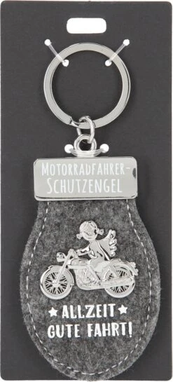 Depesche 11348 Schutzengel Schlüsselanhänger Aus Filz 008 Motorradfahrer Grau