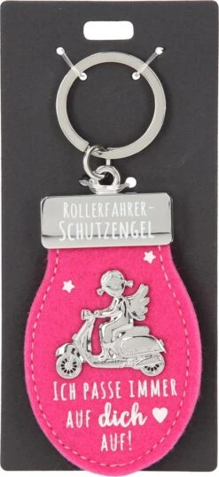Depesche 11348 Schutzengel Schlüsselanhänger Aus Filz 013 Rollerfahrer Rosa