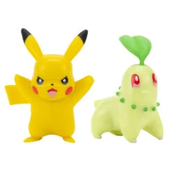 Jazwares PKW0139 Pokemon Battle Figuren Pack - Pikachu + Endivie -Nici || Wild Republic || Depesche Verkäufe 0889933950077 Pokemon Battle Figure Multipack Battle Ready PKW0139 Group FRONT A VARIANTE 004