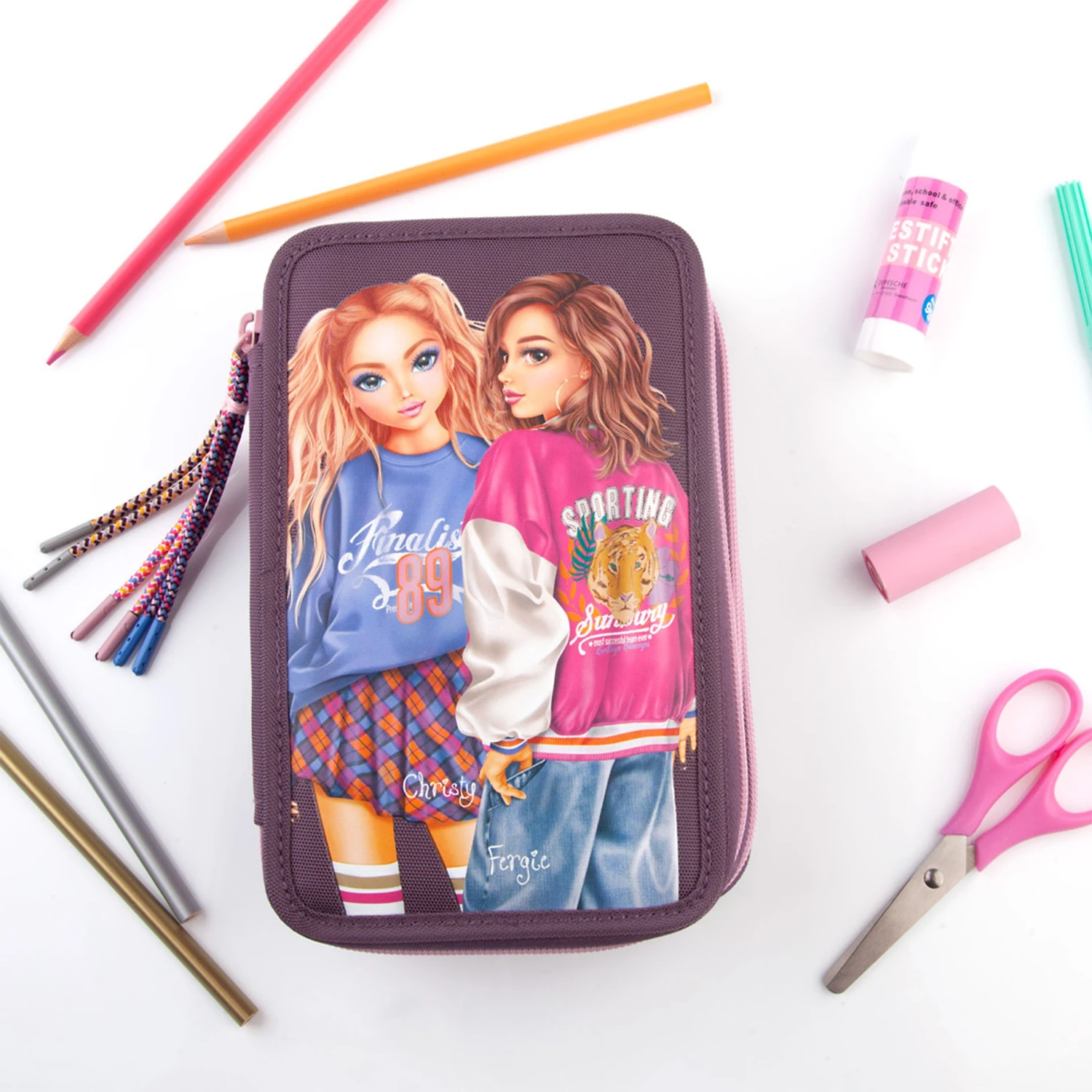 Depesche 11534 TOPModel 3-Fach Federtasche COLLEGE Modelprint Pflaume 10 Depesche 11534 TOPModel 3-Fach Federtasche COLLEGE Modelprint Pflaume – Bild 8