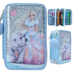 Depesche 11988 TOPModel 3-Fach Federtasche ICEWORLD Eisprinzessin Mit Eisbär