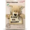 Nici 33725 - Löwenbaby Mit Baby On Board Schild Wild Friends 20 Cm
