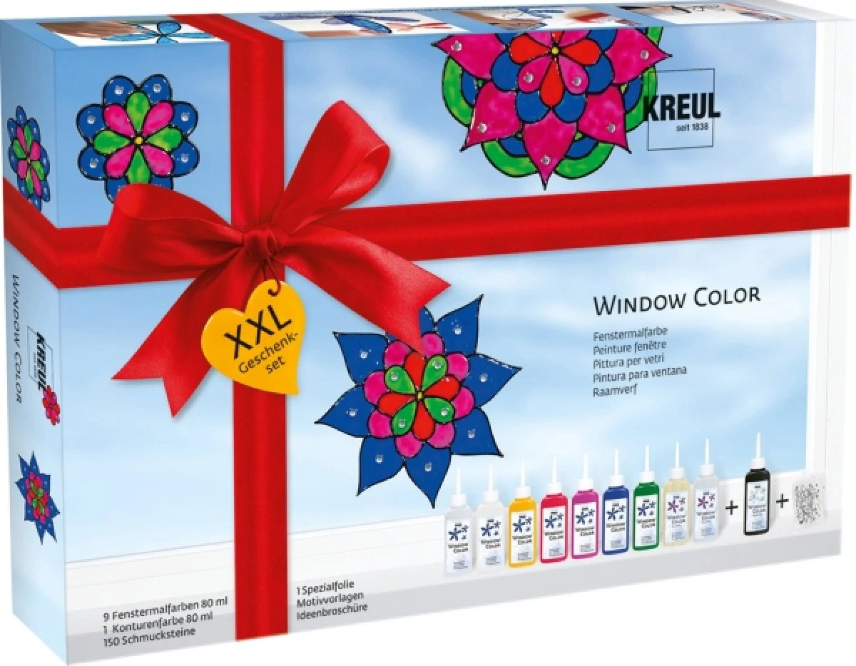 Window Color Glas Design Set XXL Geschenkset Mit Schmucksteinen 3 Window Color Glas Design Set XXL Geschenkset Mit Schmucksteinen
