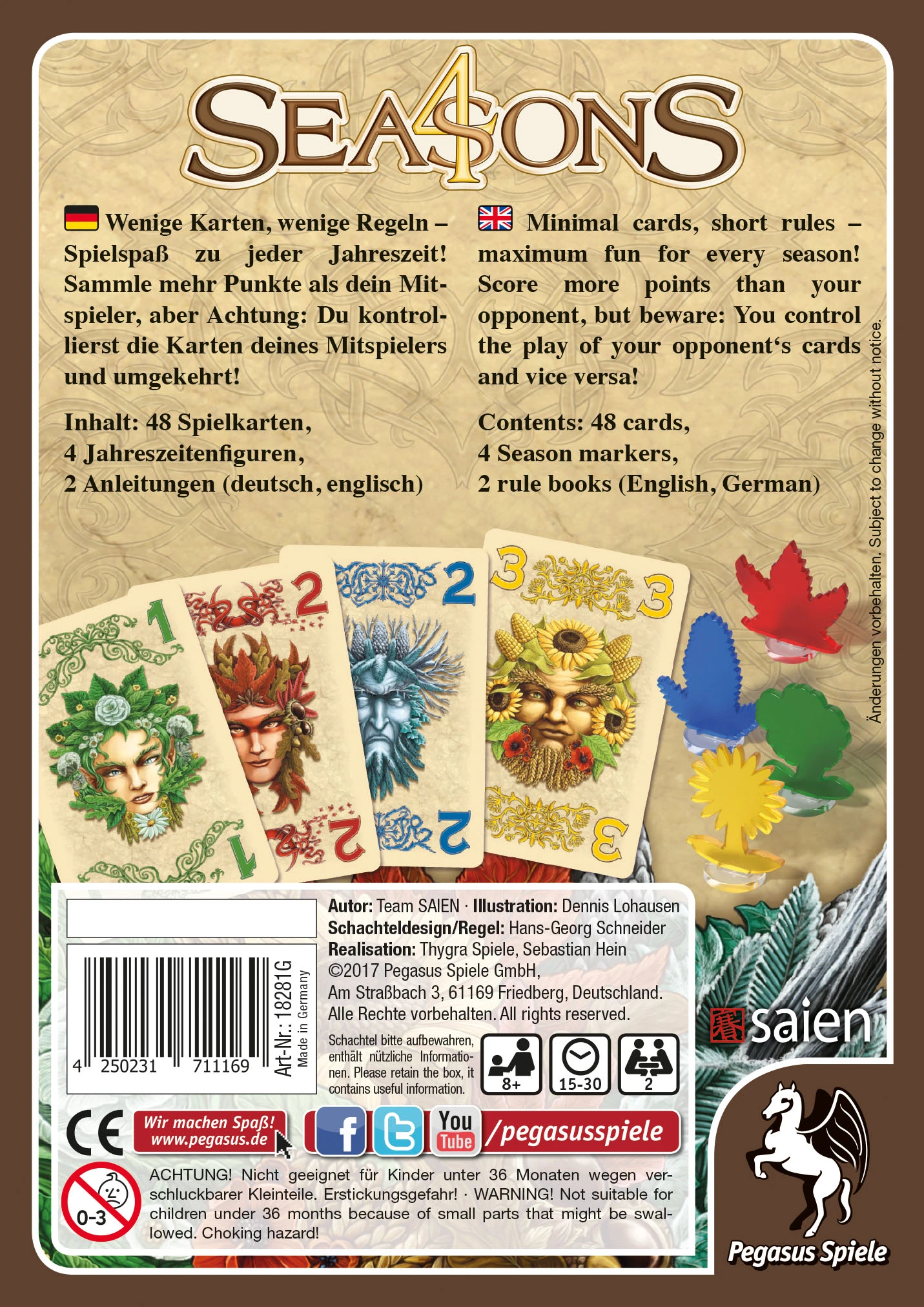4 Seasons Spannendes, Schnelles Kartenspiel Für 2 Spieler Pegasus 18281G 4 4 Seasons Spannendes, Schnelles Kartenspiel Für 2 Spieler Pegasus 18281G – Bild 2