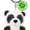 Nici 47537 Schlüsselanhänger Panda Bär Plüsch 7cm Kleeblatt-Symbol