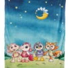 Nici 48526 Plüschdecke Schlafmützen Schaf Fuchs Einhorn Pinguin 106x140cm