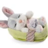 Nici 48706 Sleeping Pets Bunnies Hase Grau 12cm Schlafend Im Körbchen Grün -Nici || Wild Republic || Depesche Verkäufe 48706 01 HA Frei 2048x1476