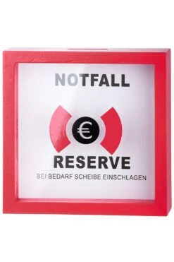 Gilde 49422 Spardose "Notfall Reserve" Feuerwehr Rot, Mit Sichtfenster