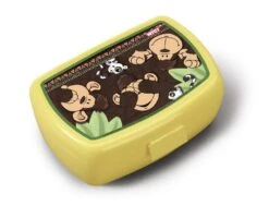 Nici 40328 Brotdose Lunchbox Drei Affen & Lemur 17x12x6,8cm Wild Friends Gelb