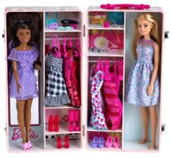 Theo Klein Barbie Kleiderkoffer Für Puppen Mit Platz Für 2 Puppen Inkl. Garderobe 5801 -Nici || Wild Republic || Depesche Verkäufe 5801 Barbie Kleiderkoffer OFFEN MIT PUPPEN UND KLEIDERN FS Kopie