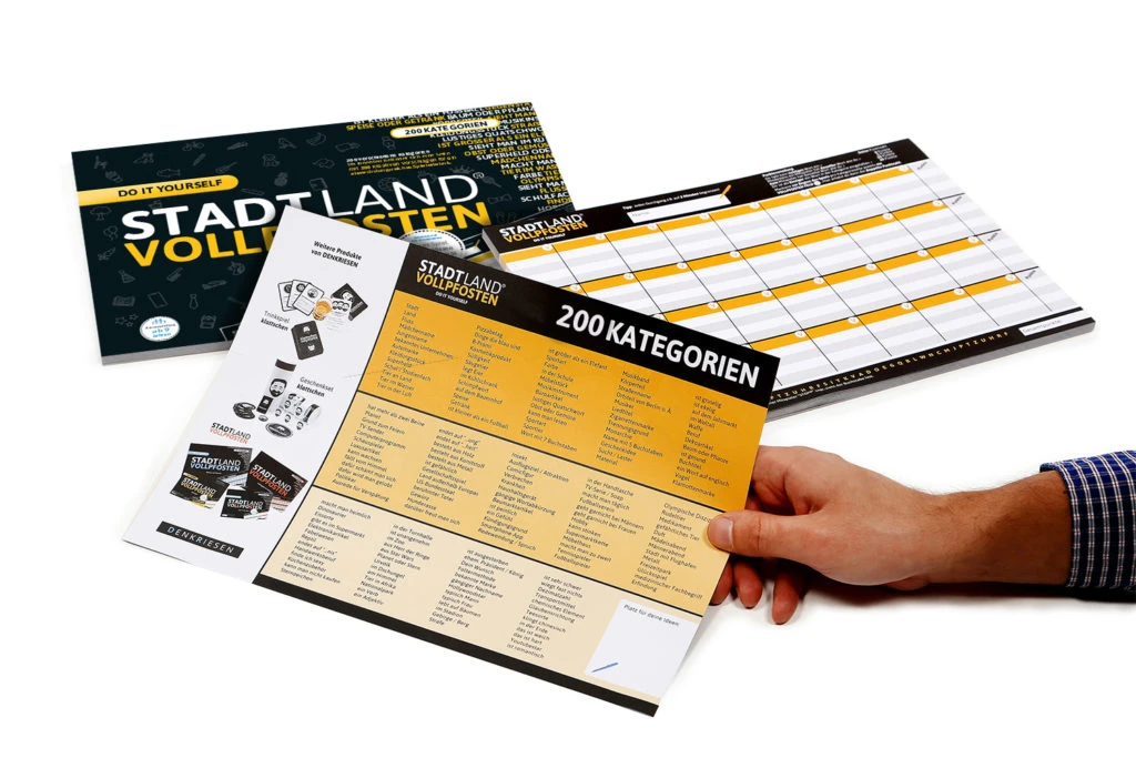 Stadt Land Vollpfosten Do It Yourself DinA4 Format Mit 200 Kategorien Reisespiel 5 Stadt Land Vollpfosten Do It Yourself DinA4 Format Mit 200 Kategorien Reisespiel – Bild 3