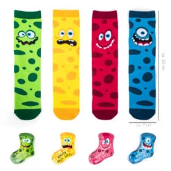 Trendhaus 953254 4er-SET LITTLE MONSTER Magic Socks Zaubersocken Bunt Onesize