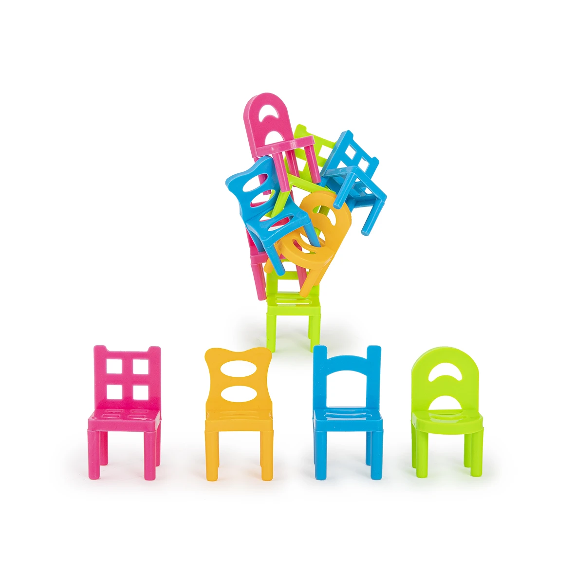 Trendhaus 955494 Hochstapler Geschicklichkeits-Spiel 18-teilig Bunte Stühle 5 Trendhaus 955494 Hochstapler Geschicklichkeits-Spiel 18-teilig Bunte Stühle – Bild 3