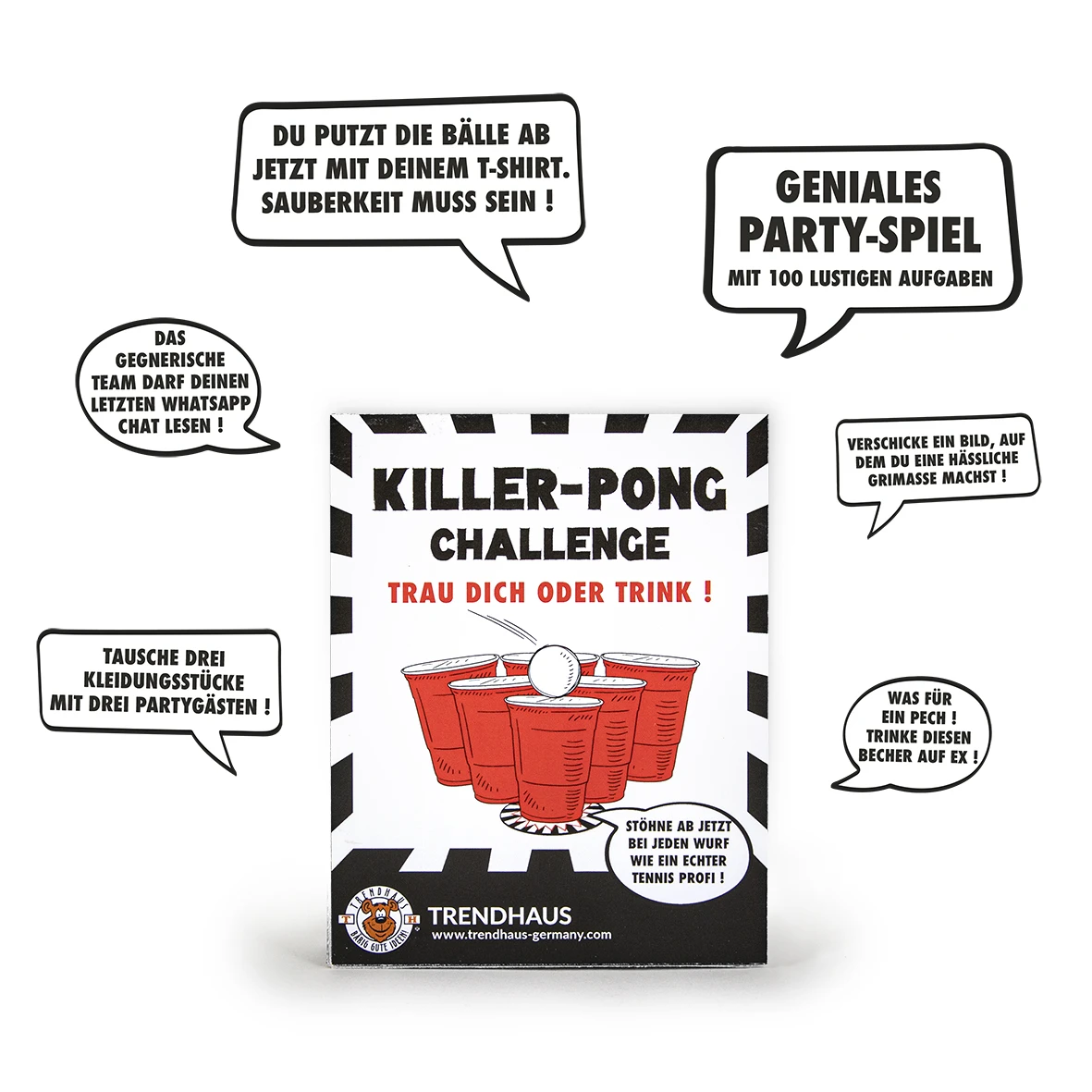 Trendhaus 955968 PARTY Lustiges Trinkspiel "Killer-Pong Challenge" 100-teilig 4 Trendhaus 955968 PARTY Lustiges Trinkspiel "Killer-Pong Challenge" 100-teilig – Bild 2