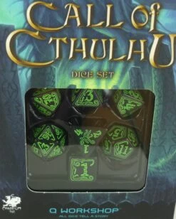 Call Of Cthulhu Würfelset Rollenspielwürfel Schwarz & Grün (7 Stück) -Nici || Wild Republic || Depesche Verkäufe Call of Cthulhu Wuerfelset Rollenspielwuerfel schwarz gruen 7 Stueck 3
