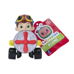JAZWARES CoComelon Mini Fahrzeuge Zum Sammeln Ca. 9cm - Blaues Flugzeug -Nici || Wild Republic || Depesche Verkäufe CoComelon Plane CMW0051 Front IP