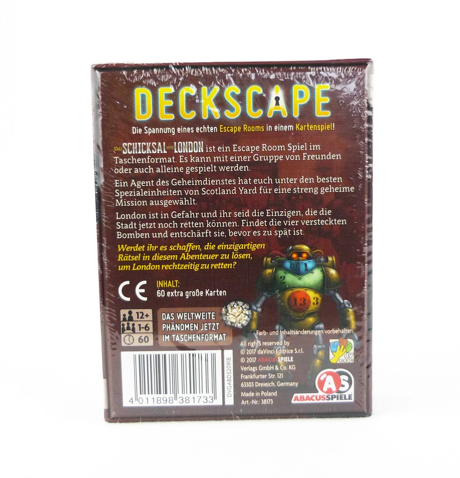 Deckscape - Escape Room Im Taschenformat - Das Schicksal Von London 4 Deckscape - Escape Room Im Taschenformat - Das Schicksal Von London – Bild 2