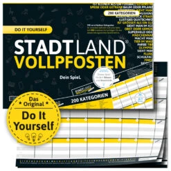 Stadt Land Vollpfosten Do It Yourself DinA4 Format Mit 200 Kategorien Reisespiel