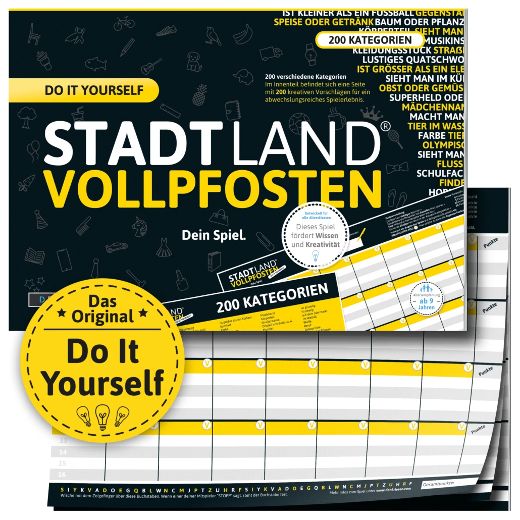 Stadt Land Vollpfosten Do It Yourself DinA4 Format Mit 200 Kategorien Reisespiel 3 Stadt Land Vollpfosten Do It Yourself DinA4 Format Mit 200 Kategorien Reisespiel