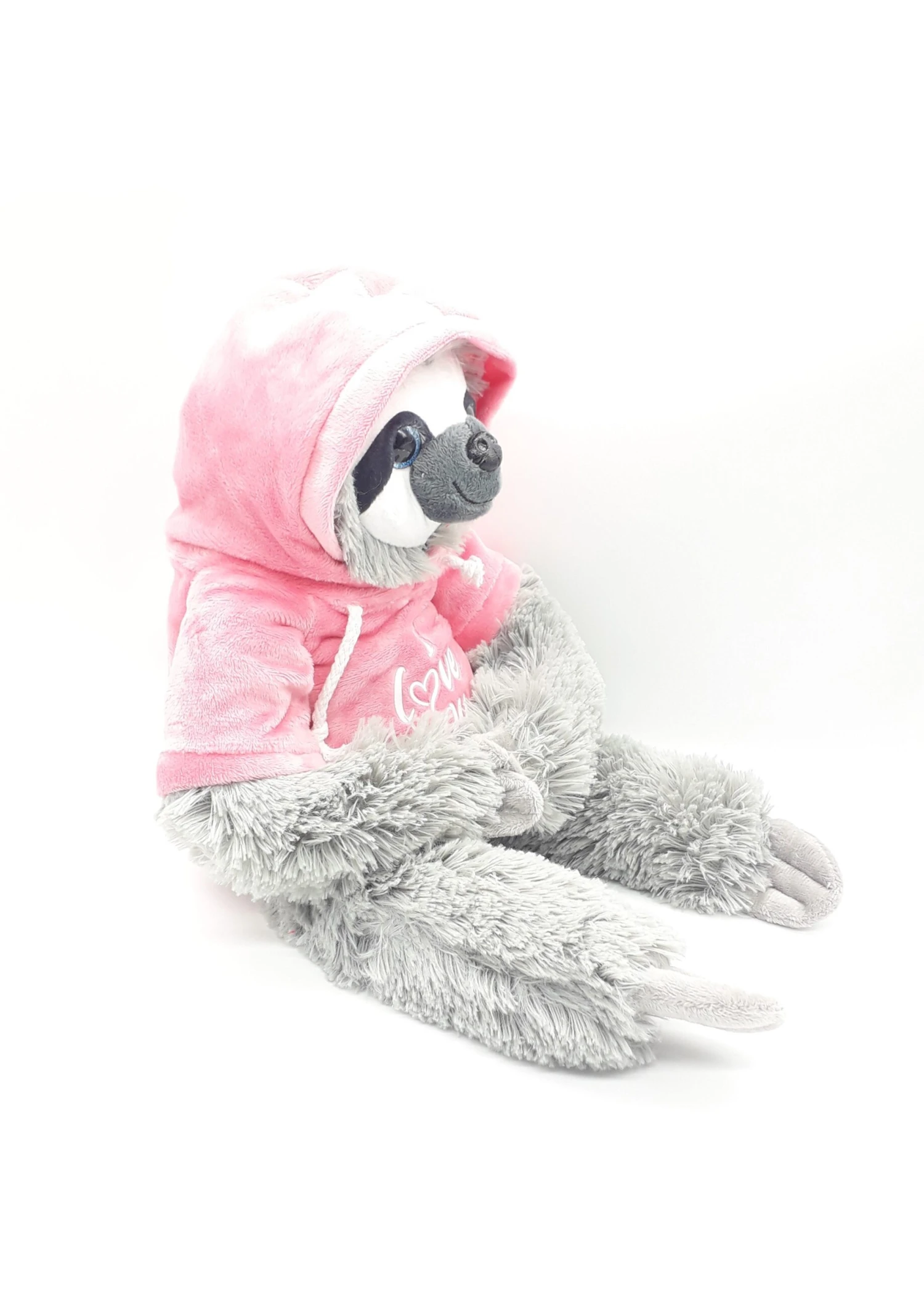 Faultier Sloth Mit Rosa Hoodie "I Love You" Plüsch Kuscheltier Liebe 30cm 4 Faultier Sloth Mit Rosa Hoodie "I Love You" Plüsch Kuscheltier Liebe 30cm – Bild 2