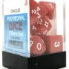 Koplow Rollenspielwürfel Opaque Rot/Weiß 7er Set Mit Verschiedenen Würfelaugen