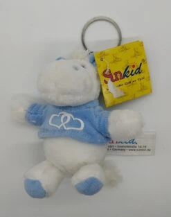 SunKid 12673 Stofftier Schlüsselanhänger Plüsch Liebe Doppelherz Blau Ca. 10cm