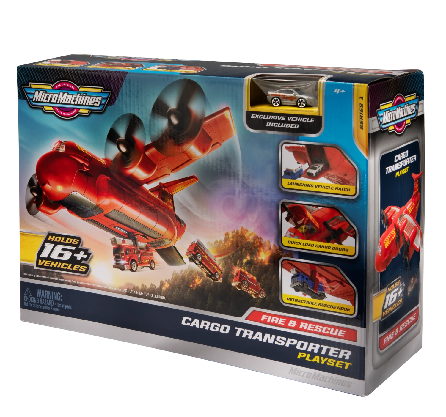 JAZWARES MicroMachines Cargo Frachtflugzeug Feuerwehr Spielset Inkl. Fahrzeug MMW0080 4 JAZWARES MicroMachines Cargo Frachtflugzeug Feuerwehr Spielset Inkl. Fahrzeug MMW0080 – Bild 2