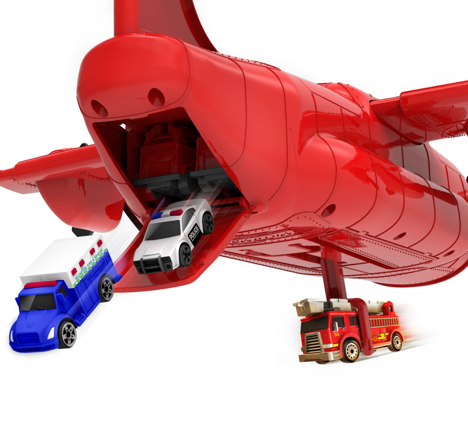 JAZWARES MicroMachines Cargo Frachtflugzeug Feuerwehr Spielset Inkl. Fahrzeug MMW0080 5 JAZWARES MicroMachines Cargo Frachtflugzeug Feuerwehr Spielset Inkl. Fahrzeug MMW0080 – Bild 3