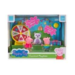 JAZWARES Peppa Pig Spielset Jahrmarkt Spaß Mit 2 Figuren Und Zubehör PEP0668 -Nici || Wild Republic || Depesche Verkäufe PEP0668 PEP Carnival Playtime Front IP Print kk