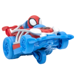 JAZWARES Spider-Man Spidey Amazing Friends Rückzug-Fahrzeug Spidey SNF0015 -Nici || Wild Republic || Depesche Verkäufe Spidey Friends Pull Back Vehicle Spidey SNF0015 3 Qrt Right Fig 02 OP lpr