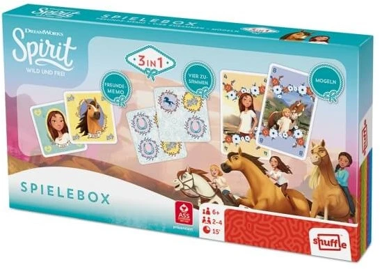 Dreamworks Spirit 3in1 Spiele-Box (Freunde-Memo, Vier Zusammen, Mogeln) 3 Dreamworks Spirit 3in1 Spiele-Box (Freunde-Memo, Vier Zusammen, Mogeln)