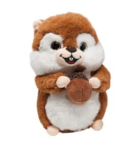 Eichhörnchen Mit Nuss Stofftier Plüsch Kuscheltier Ca. 21cm - Braun 3781